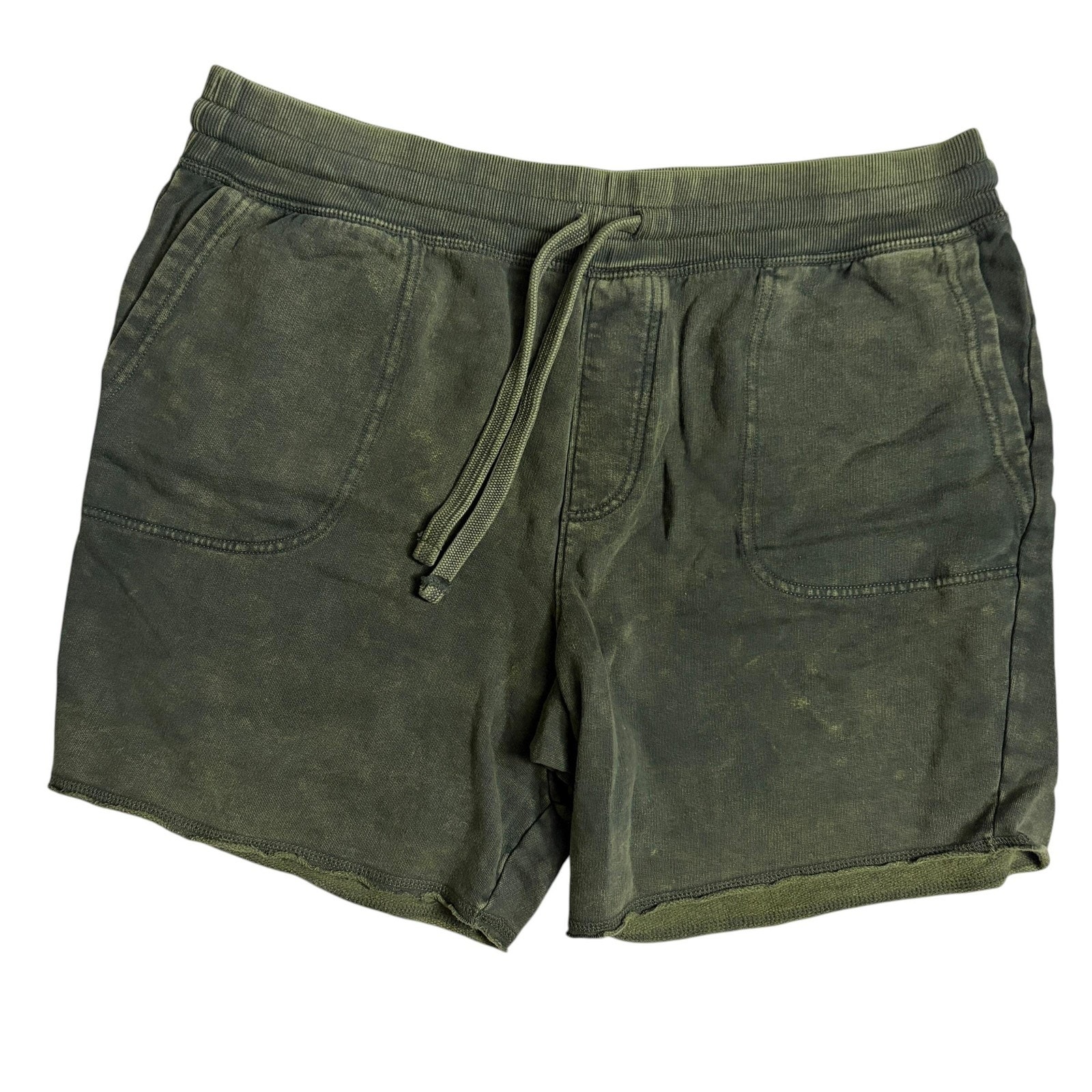 Lucky Brand Shorts Mens 2xl Green Sweat Fleece Drawstring 7 Inch Lounge